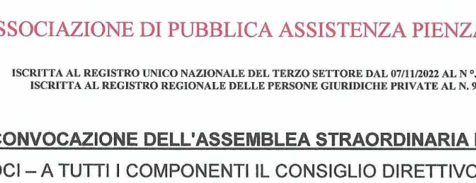 CONVOCAZIONE ASSEMBLEA STRAORDINARIADEI SOCI 2024